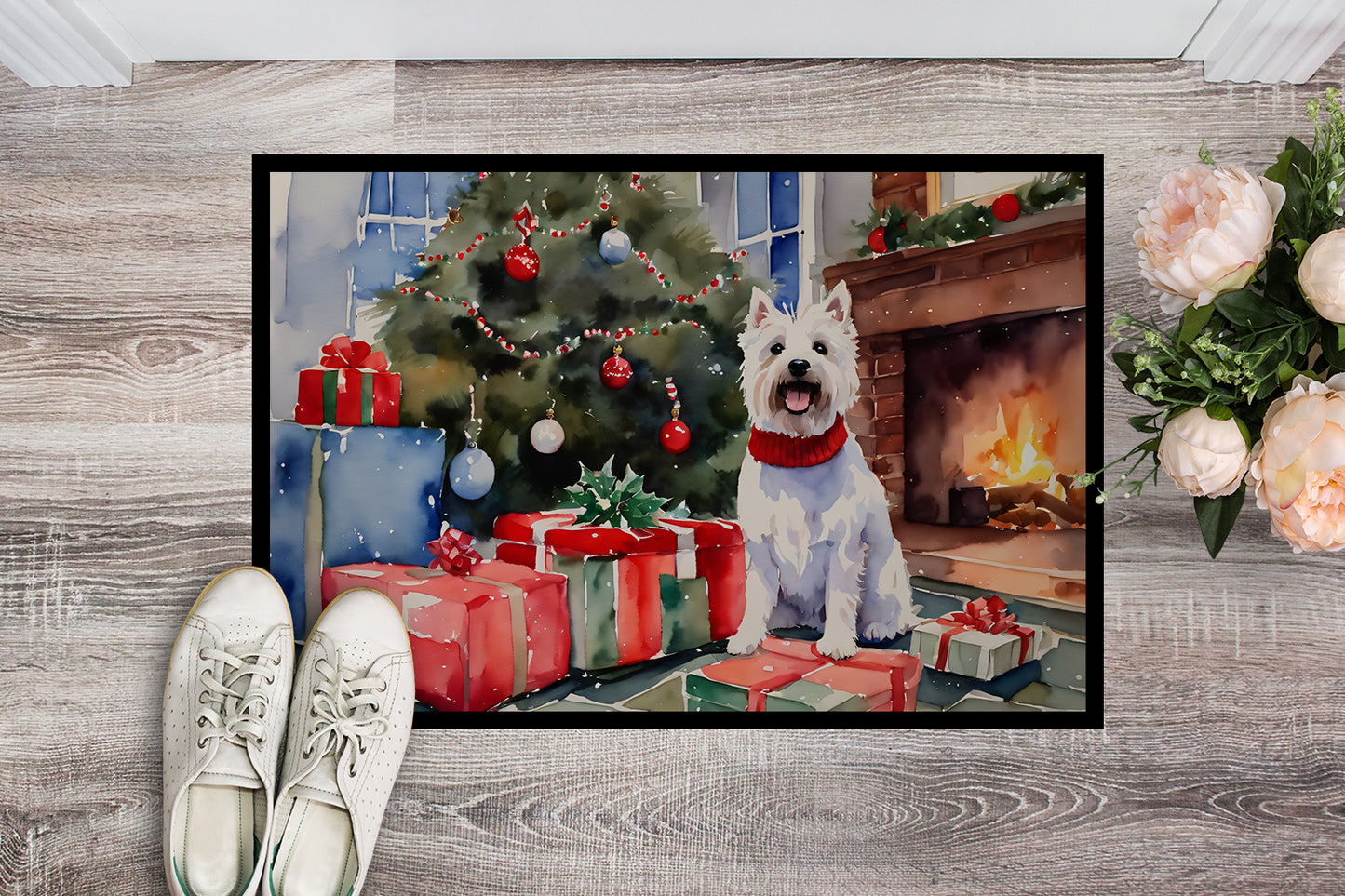 Westie Cozy Christmas Doormat