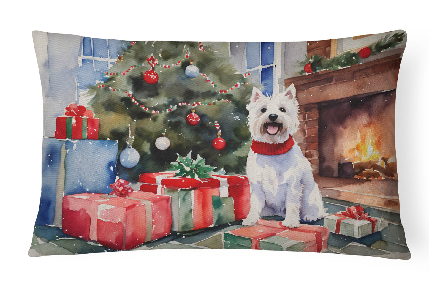 Buy this Westie Cozy Christmas Throw Pillow