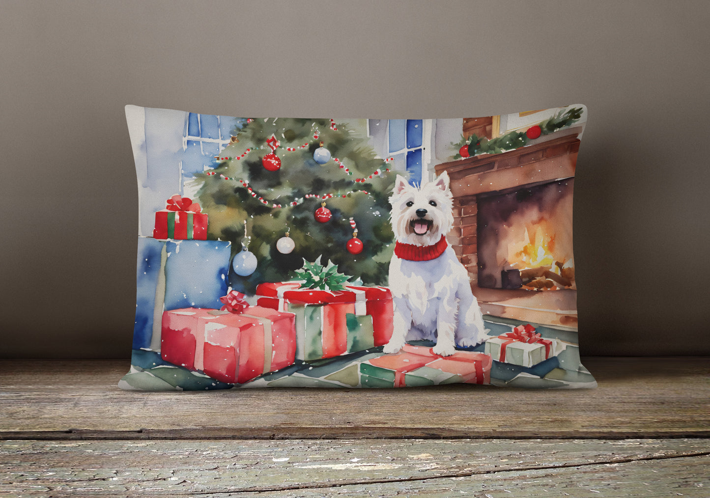 Westie Cozy Christmas Throw Pillow