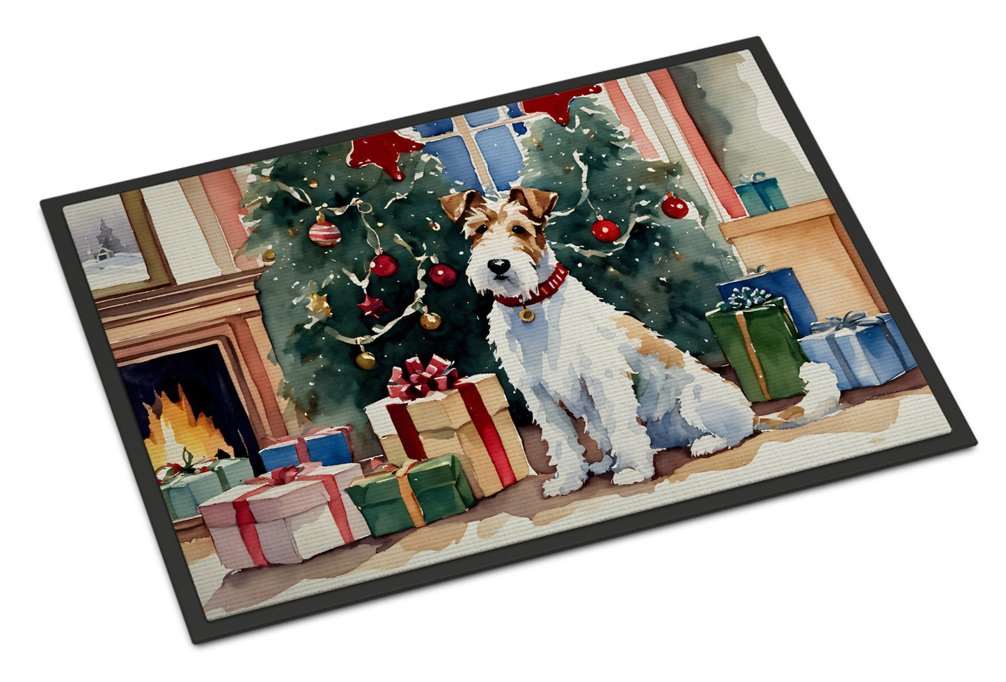 Buy this Fox Terrier Cozy Christmas Doormat