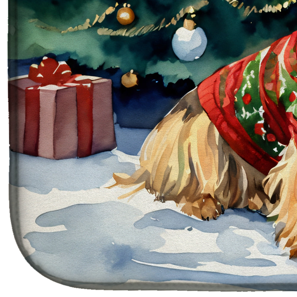 Yorkshire Terrier Cozy Christmas Dish Drying Mat