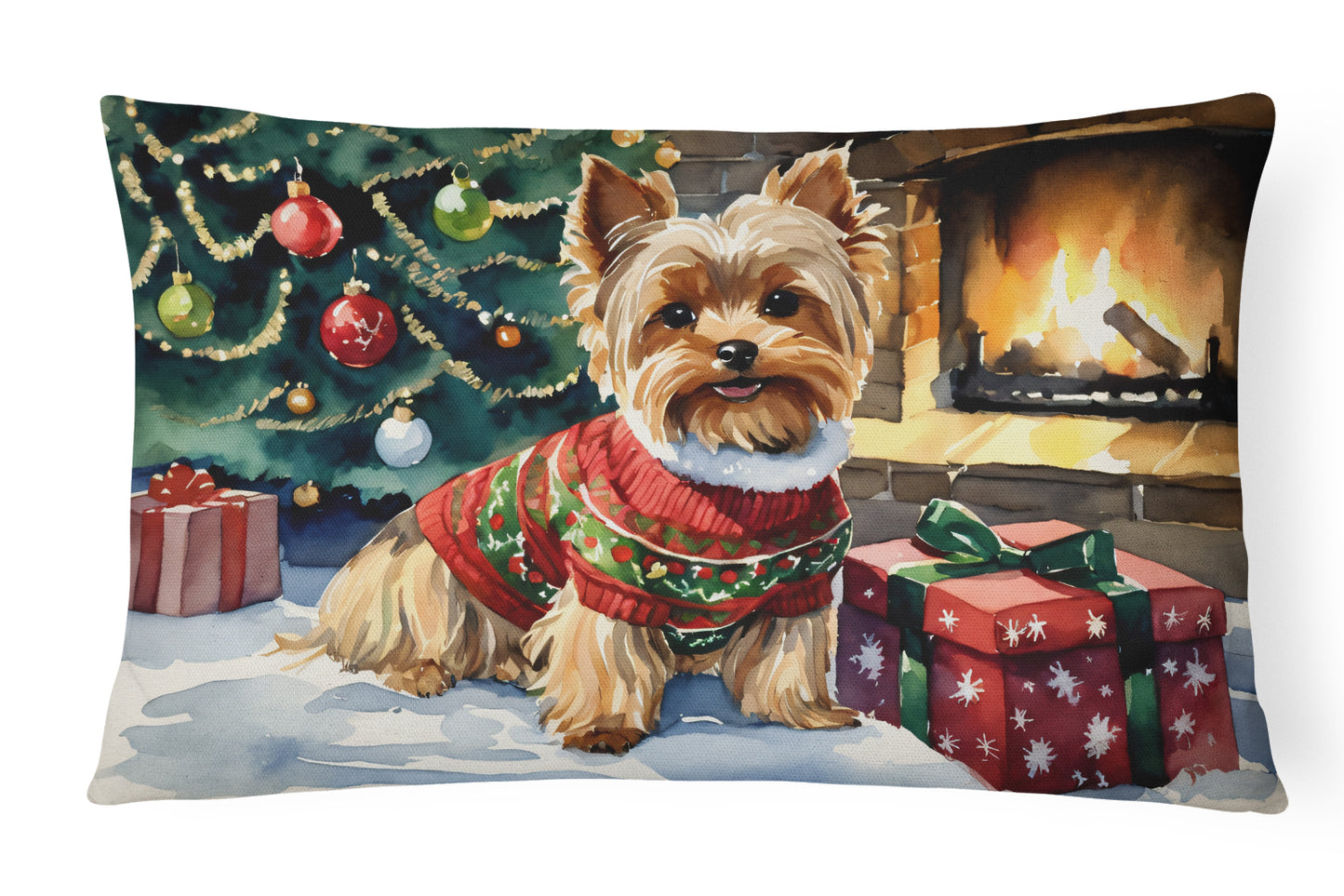 Buy this Yorkshire Terrier Cozy Christmas Throw Pillow