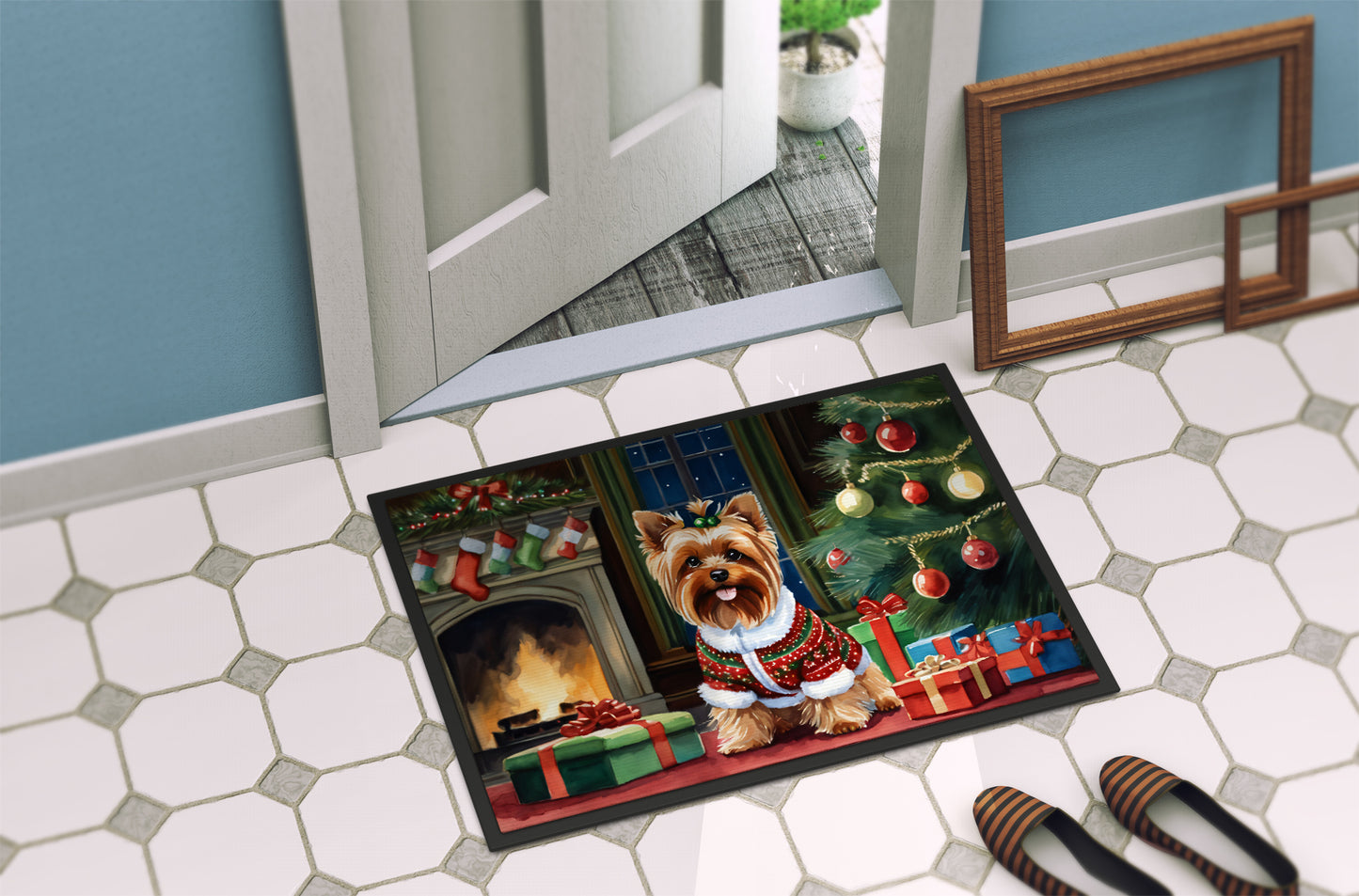 Yorkshire Terrier Cozy Christmas Doormat