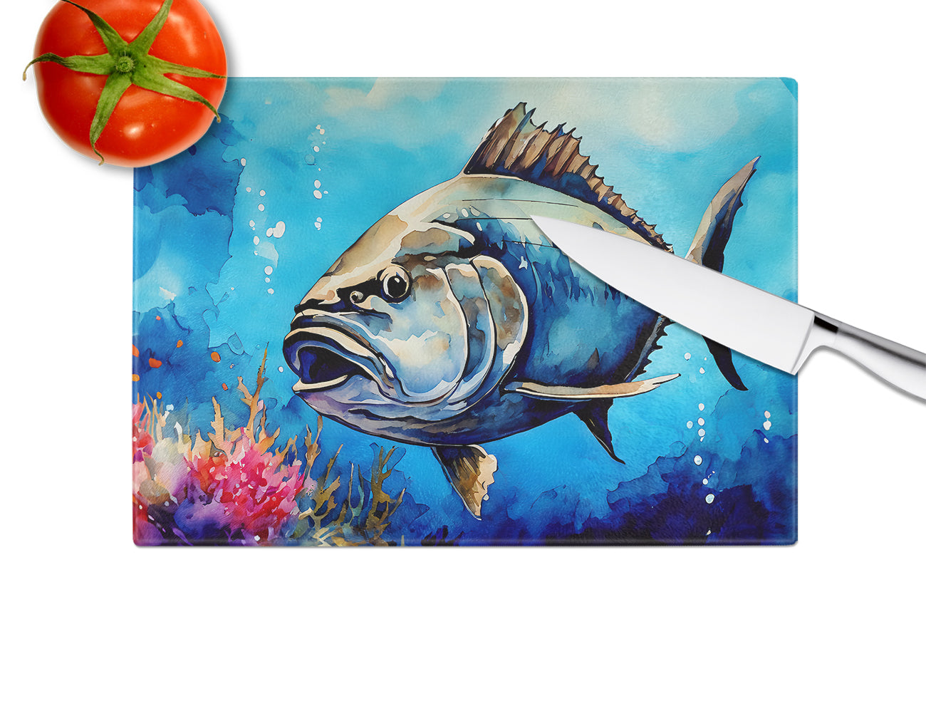 Bluefin Tuna Glass Cutting Board