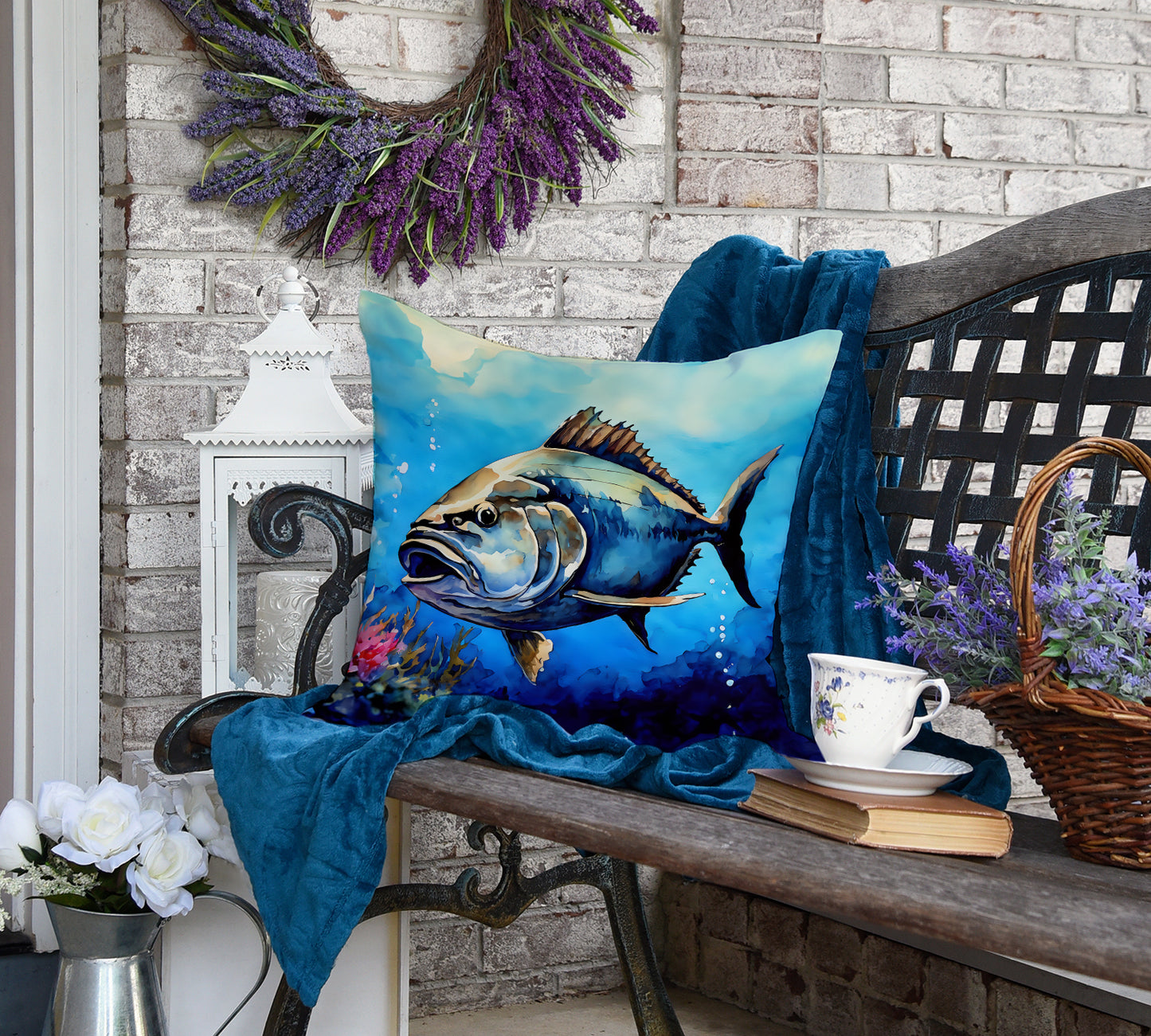 Bluefin Tuna Throw Pillow