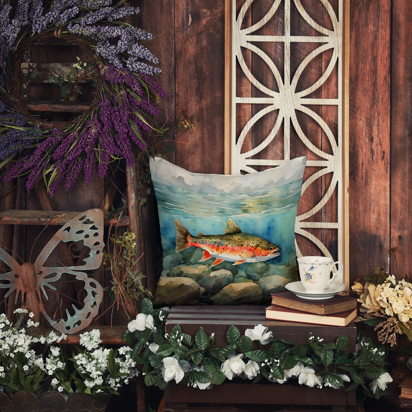 Brook Trout Throw Pillow