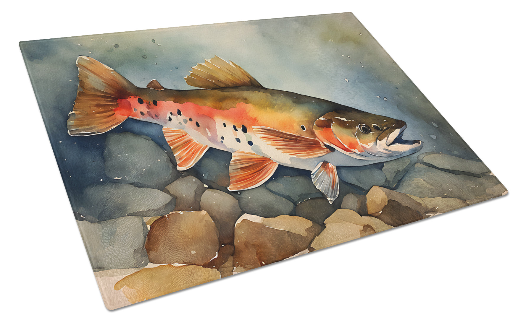 Buy this Brook Trout Glass Cutting Board