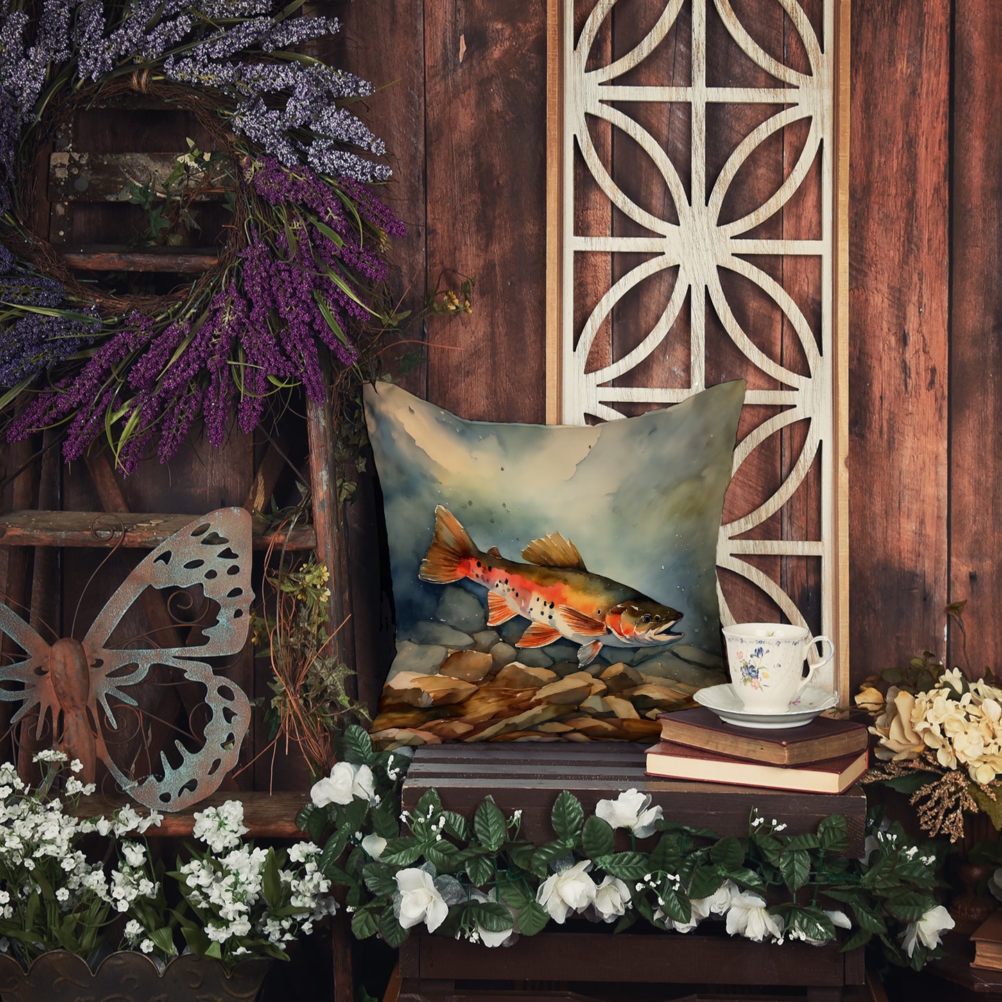 Brook Trout Throw Pillow