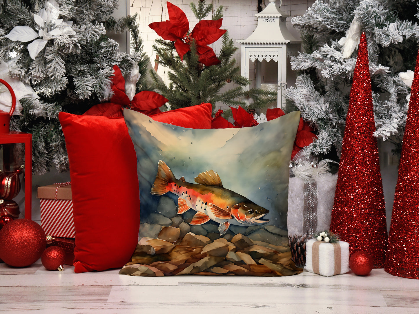 Brook Trout Throw Pillow