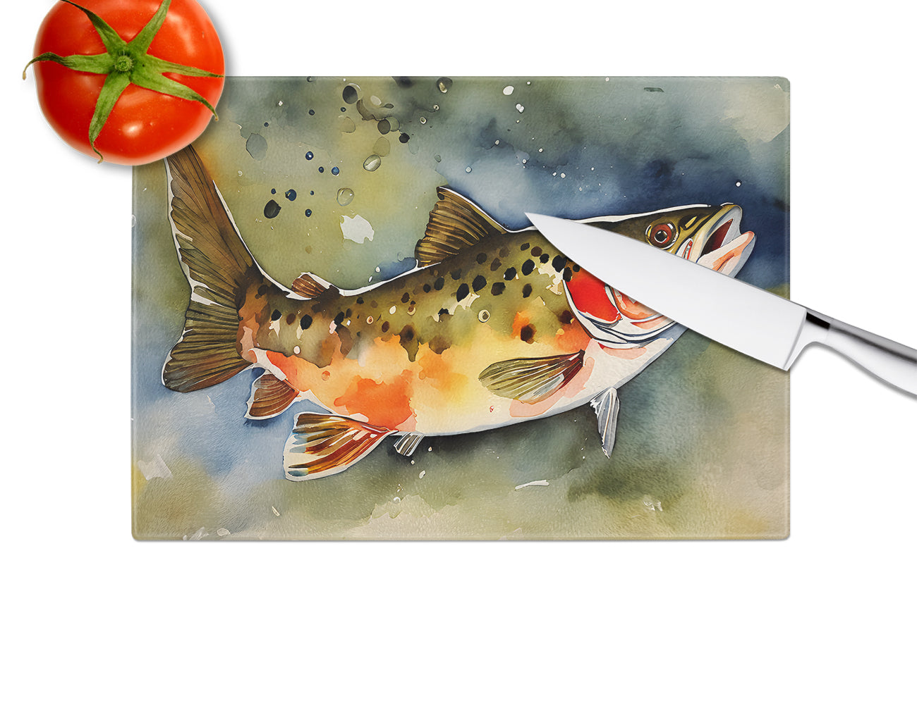 Brook Trout Glass Cutting Board