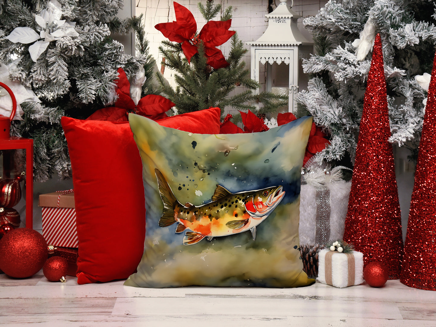 Brook Trout Throw Pillow