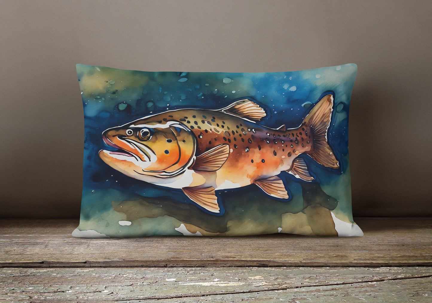 Brown Trout Throw Pillow