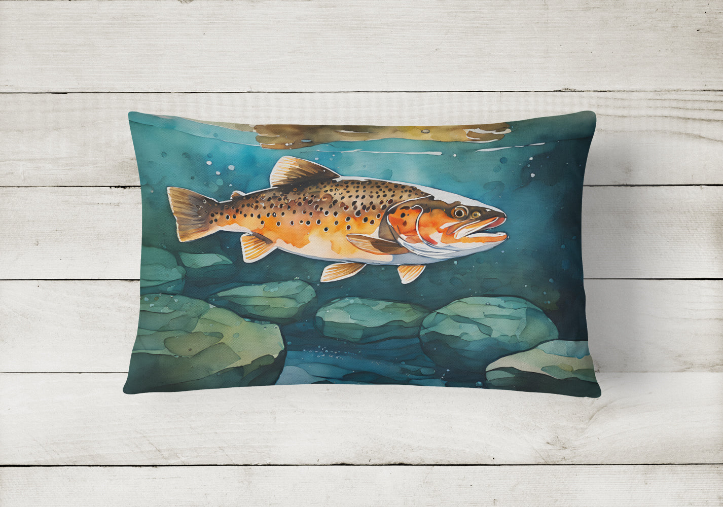 Brown Trout Throw Pillow