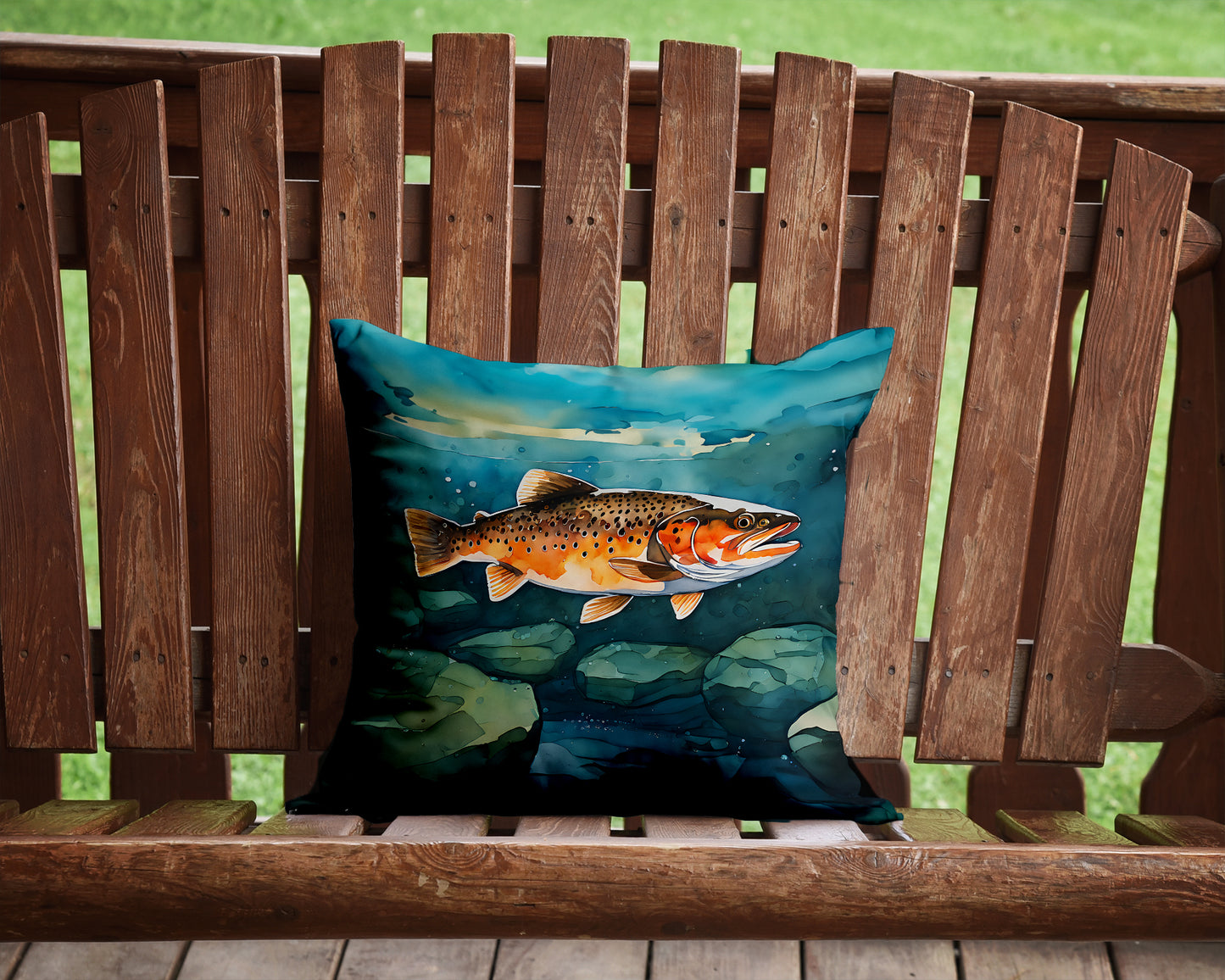 Brown Trout Throw Pillow