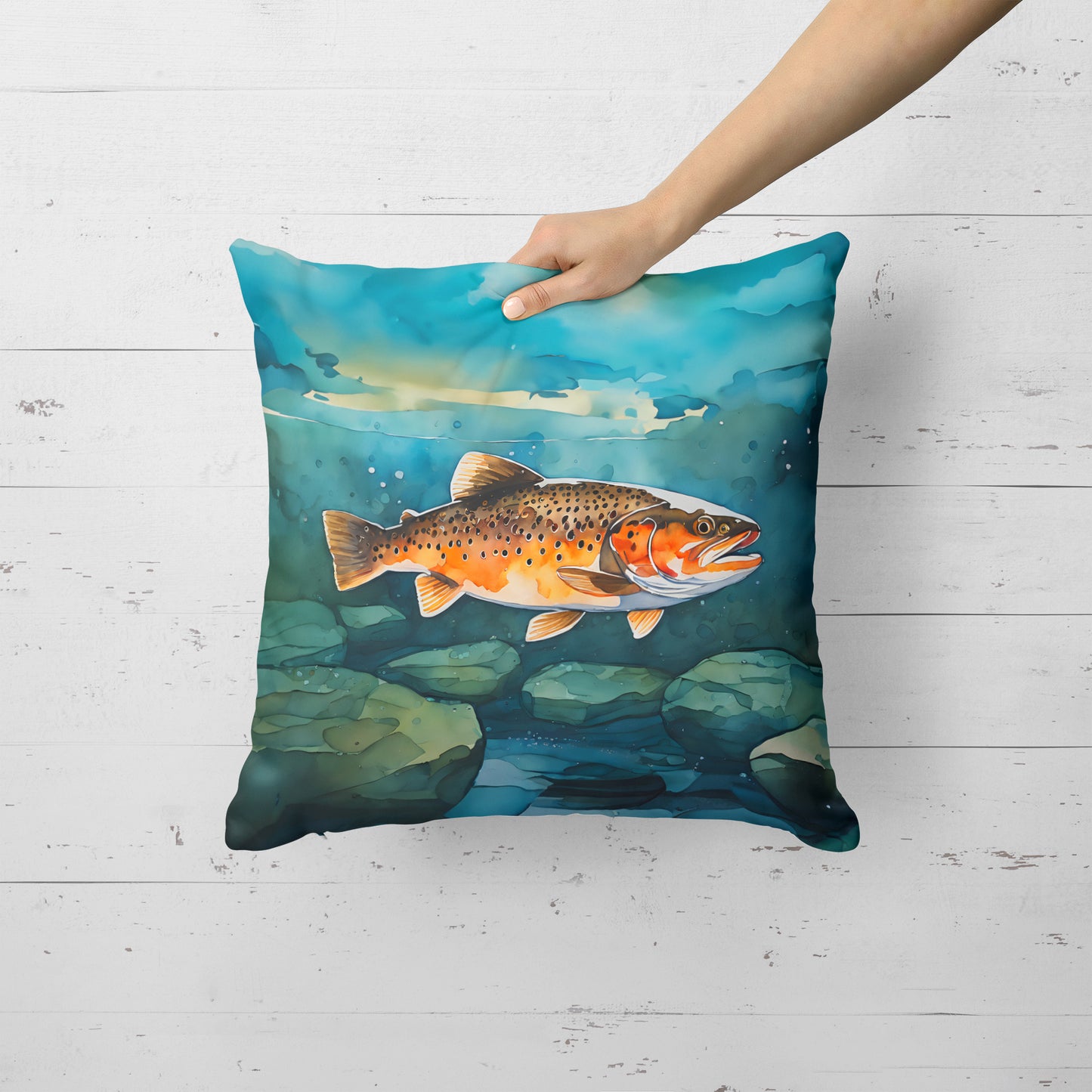 Brown Trout Throw Pillow