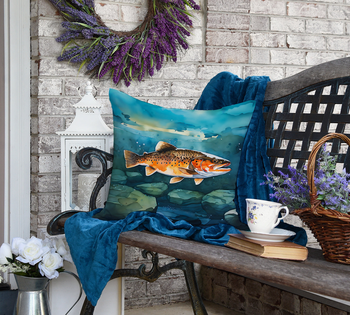 Brown Trout Throw Pillow