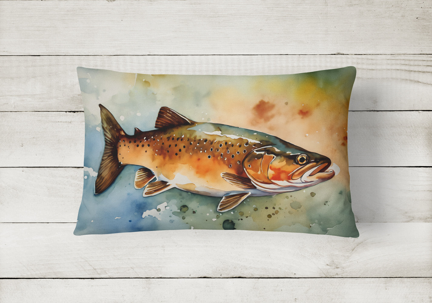 Brown Trout Throw Pillow