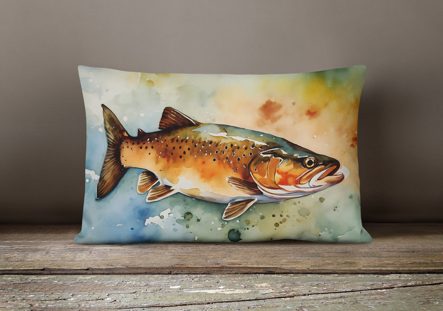 Brown Trout Throw Pillow