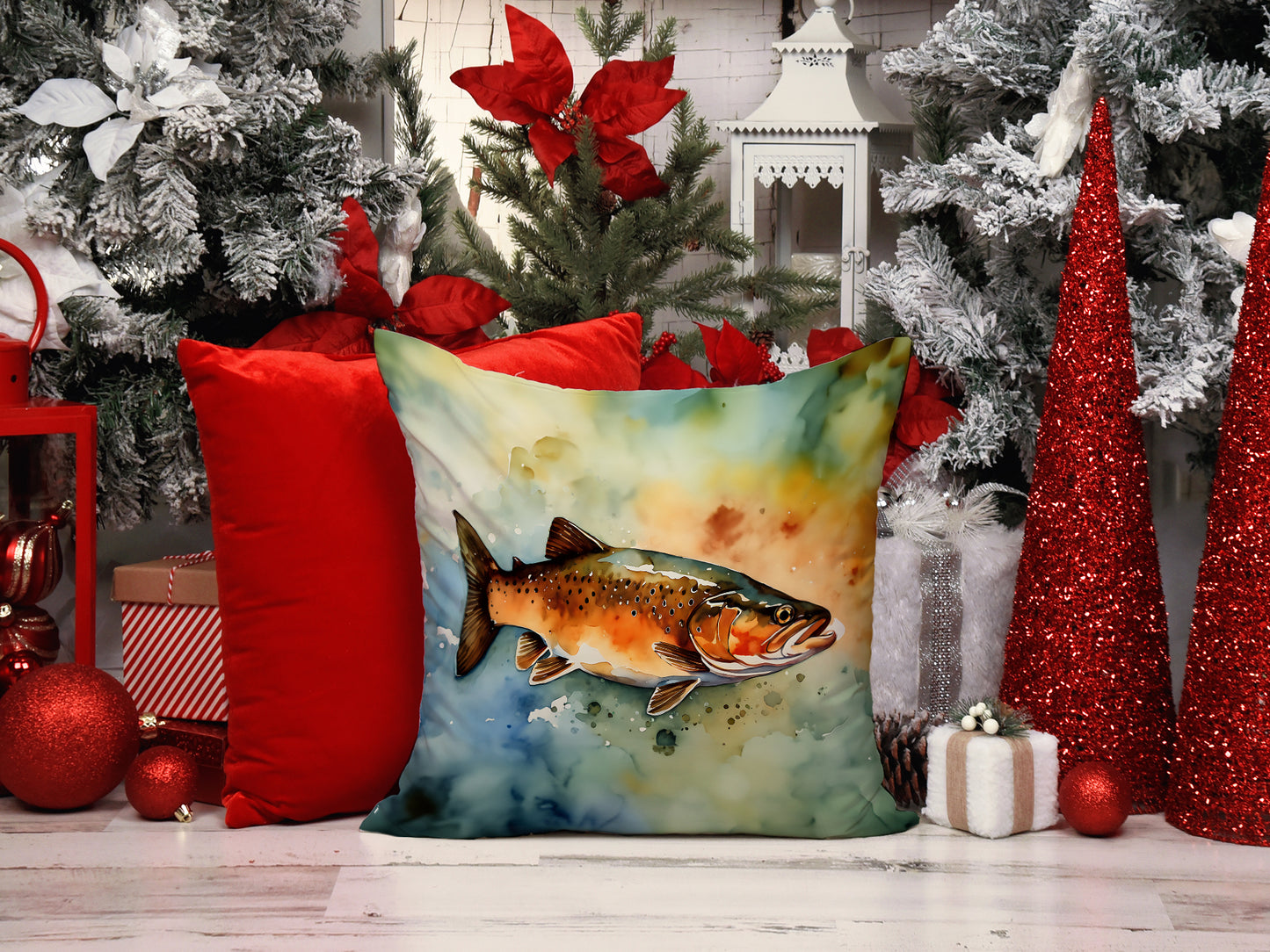 Brown Trout Throw Pillow