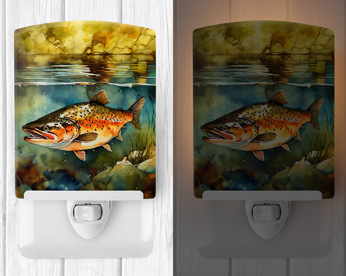 Brown Trout Ceramic Night Light