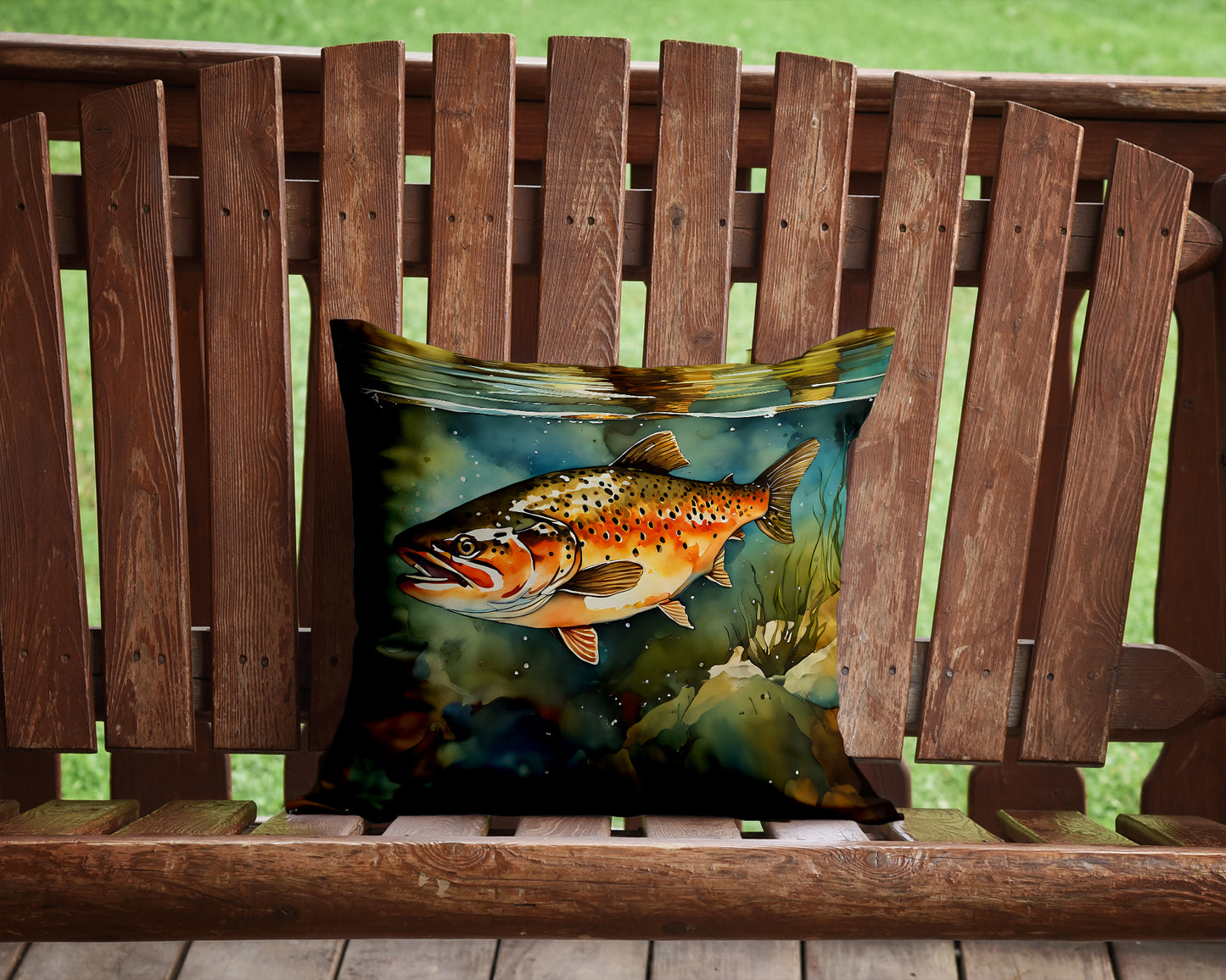 Brown Trout Throw Pillow