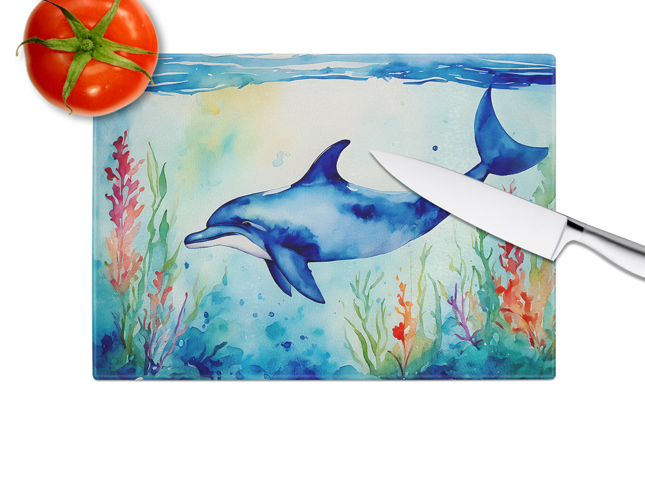 Dolphin Glass Cutting Board