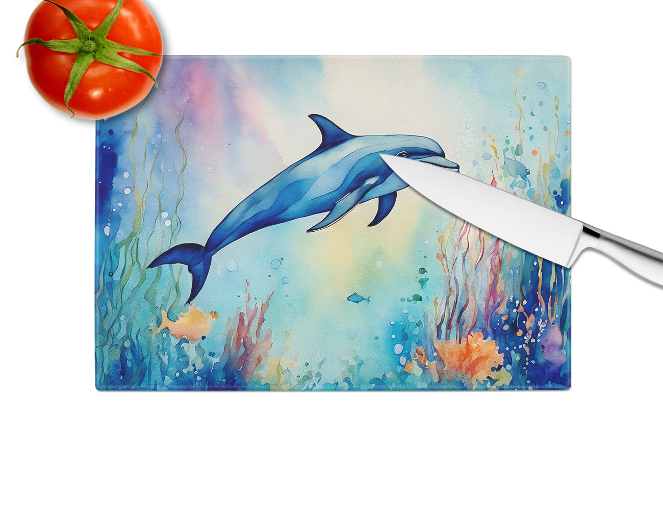 Dolphin Glass Cutting Board