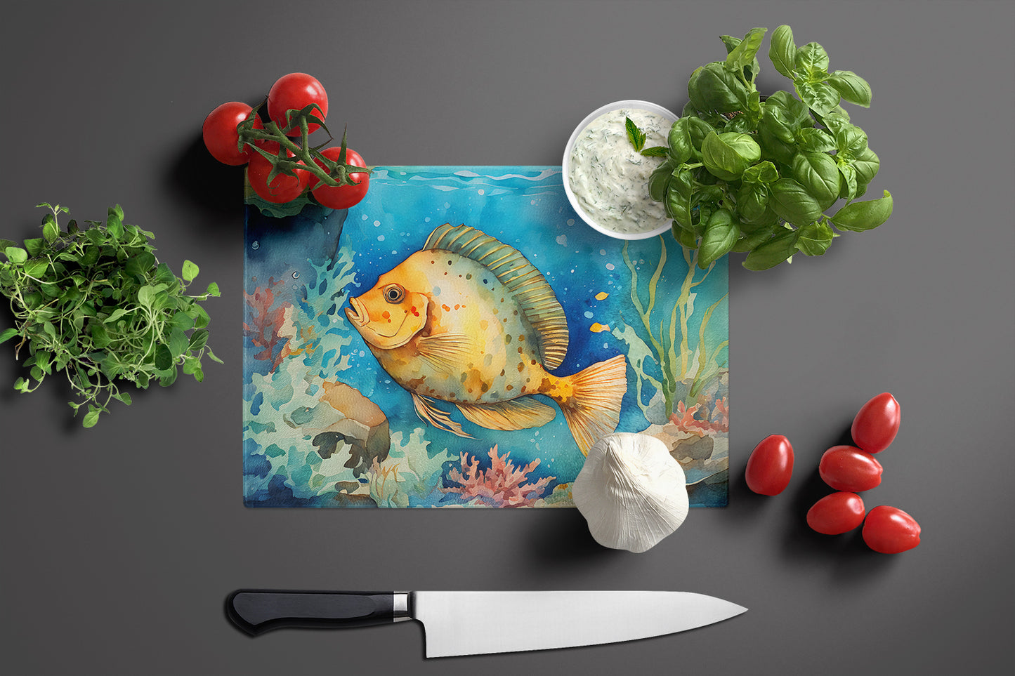 Flounder Glass Cutting Board