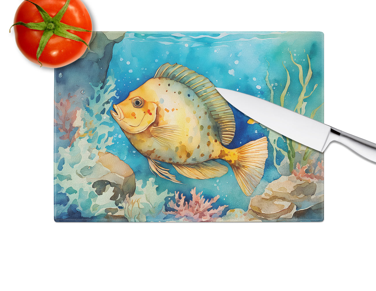 Flounder Glass Cutting Board