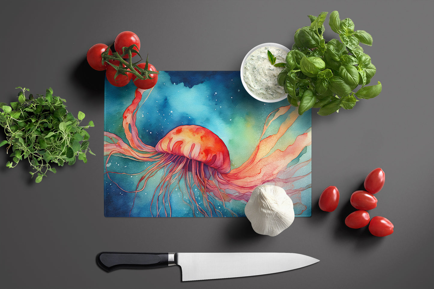 Jellyfish Glass Cutting Board