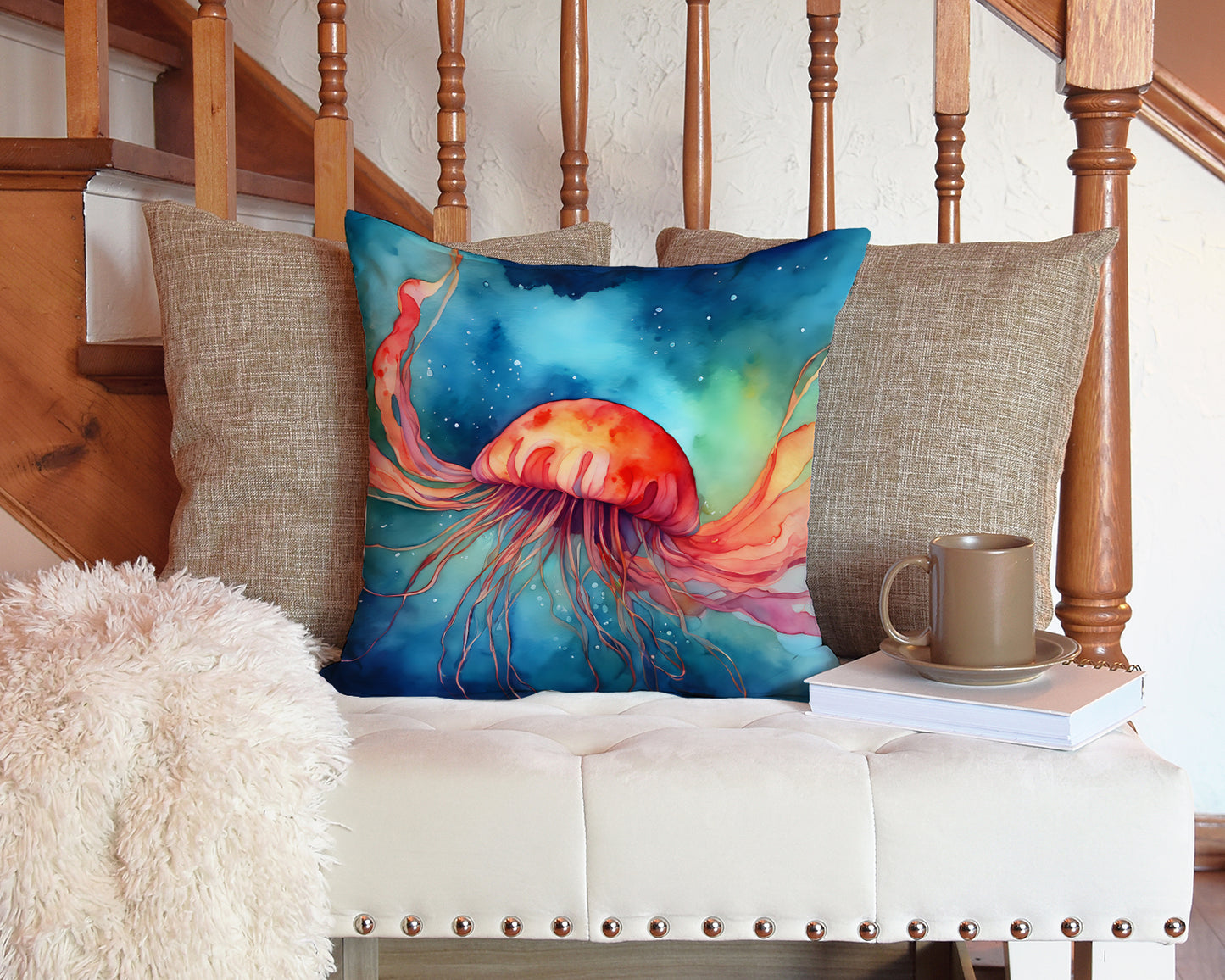 Jellyfish Throw Pillow