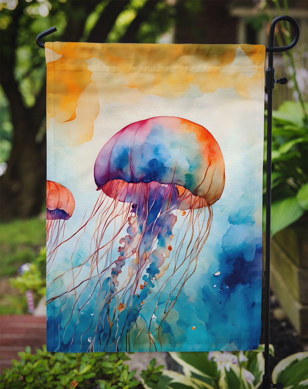 Jellyfish Garden Flag