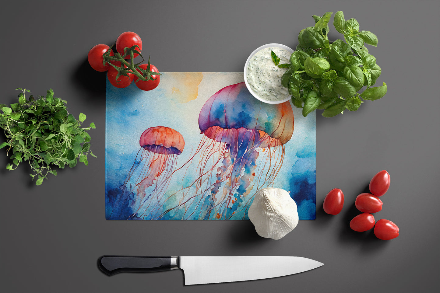 Jellyfish Glass Cutting Board