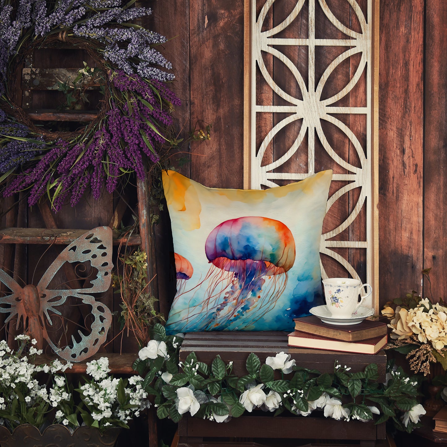 Jellyfish Throw Pillow