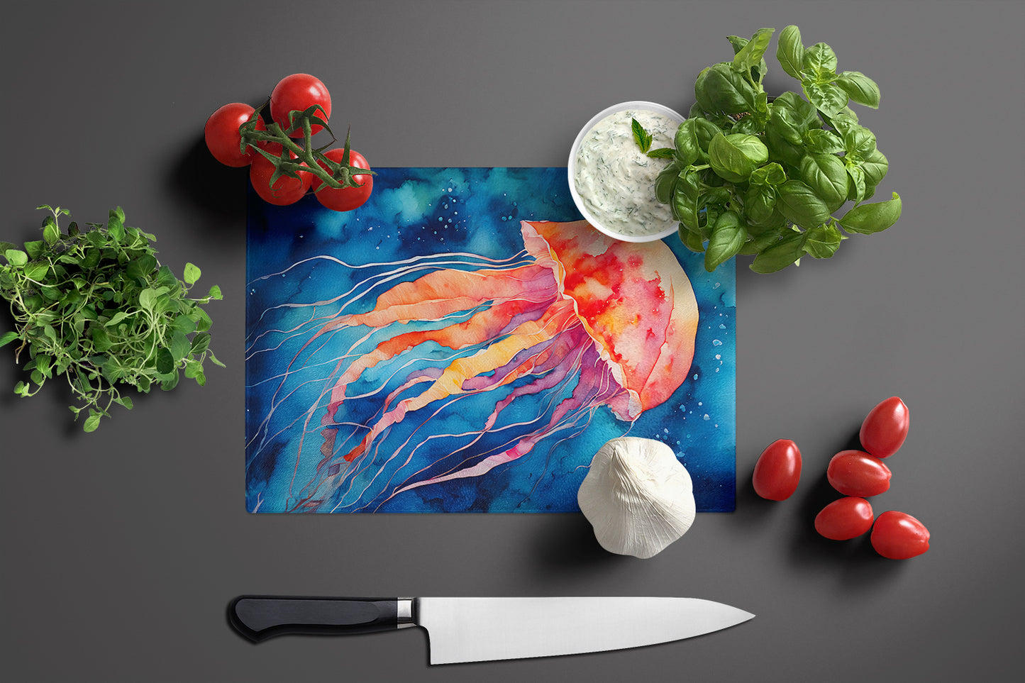 Jellyfish Glass Cutting Board