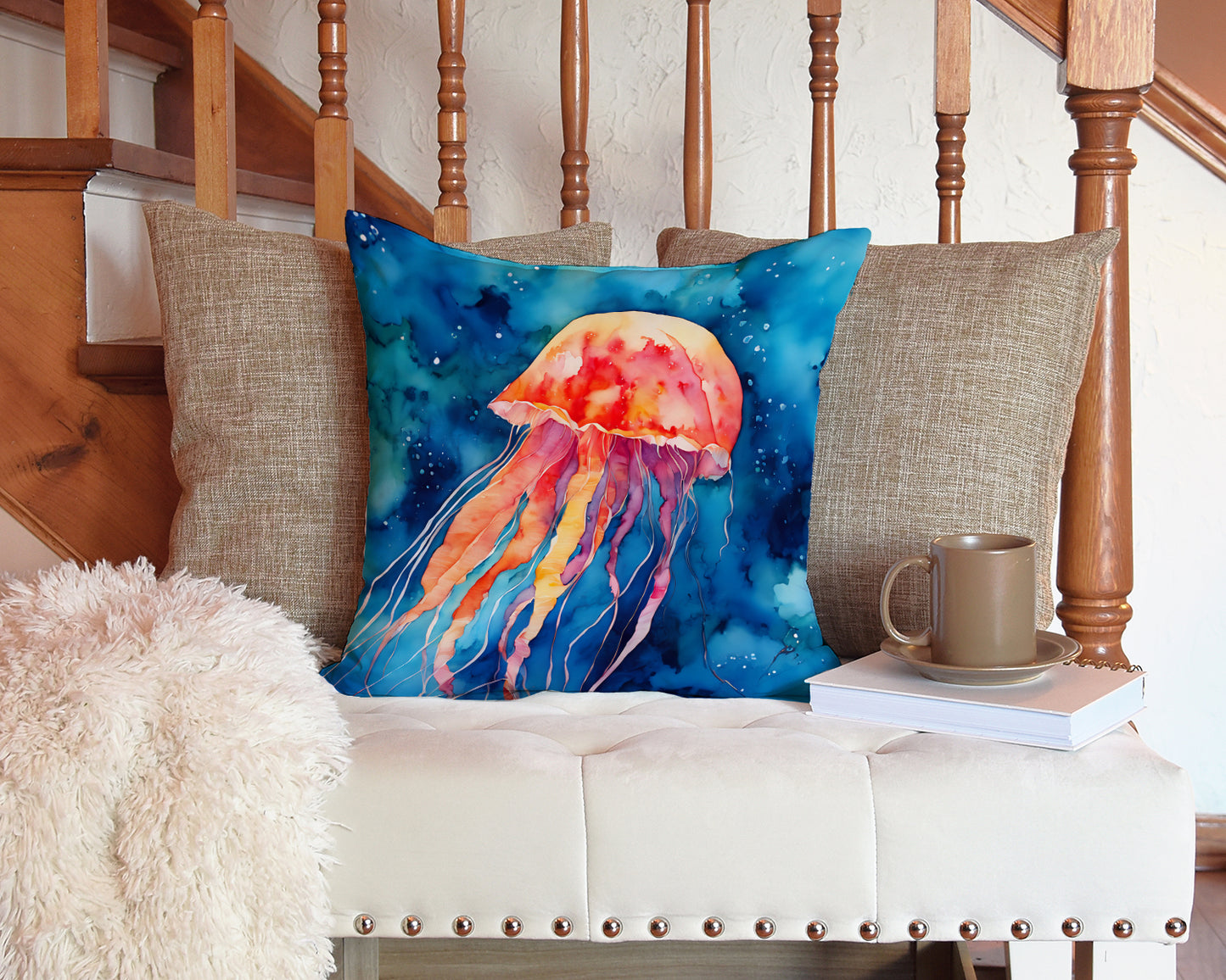 Jellyfish Throw Pillow