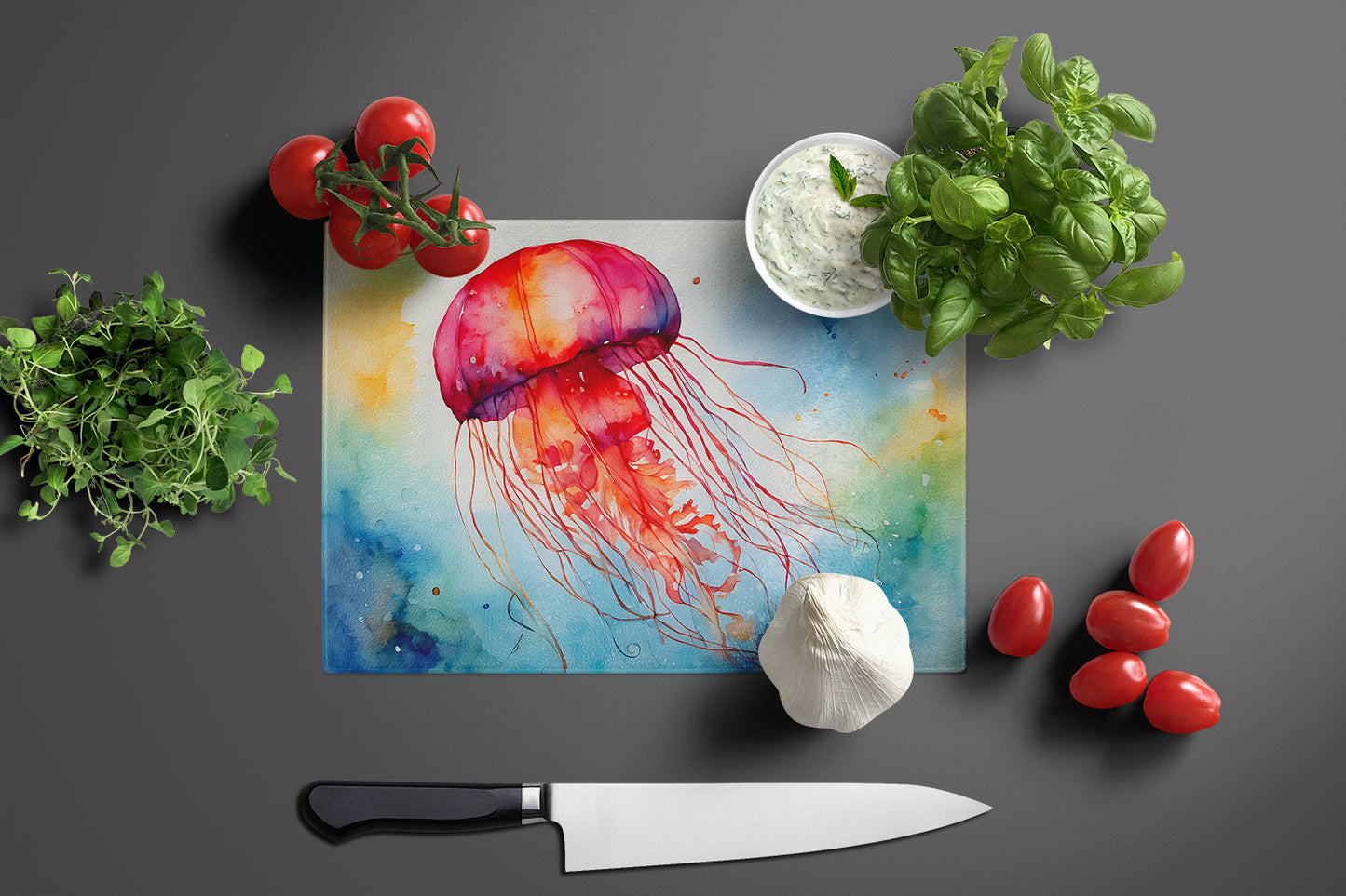 Jellyfish Glass Cutting Board