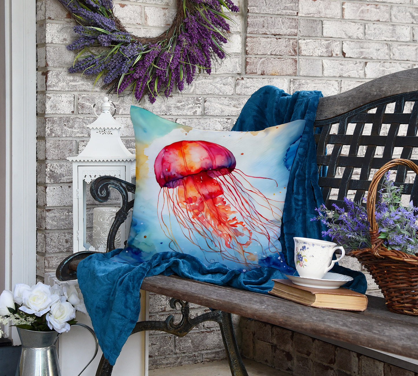 Jellyfish Throw Pillow