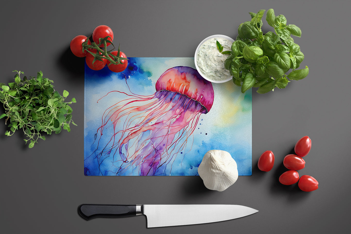 Jellyfish Glass Cutting Board