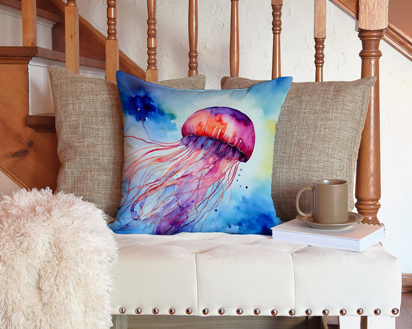 Jellyfish Throw Pillow