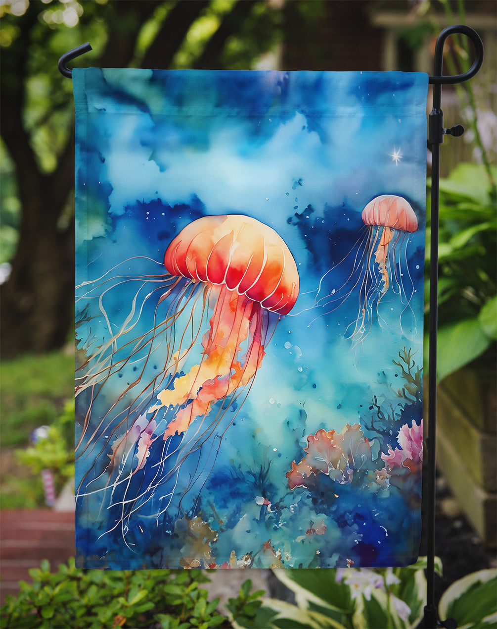 Jellyfish Garden Flag