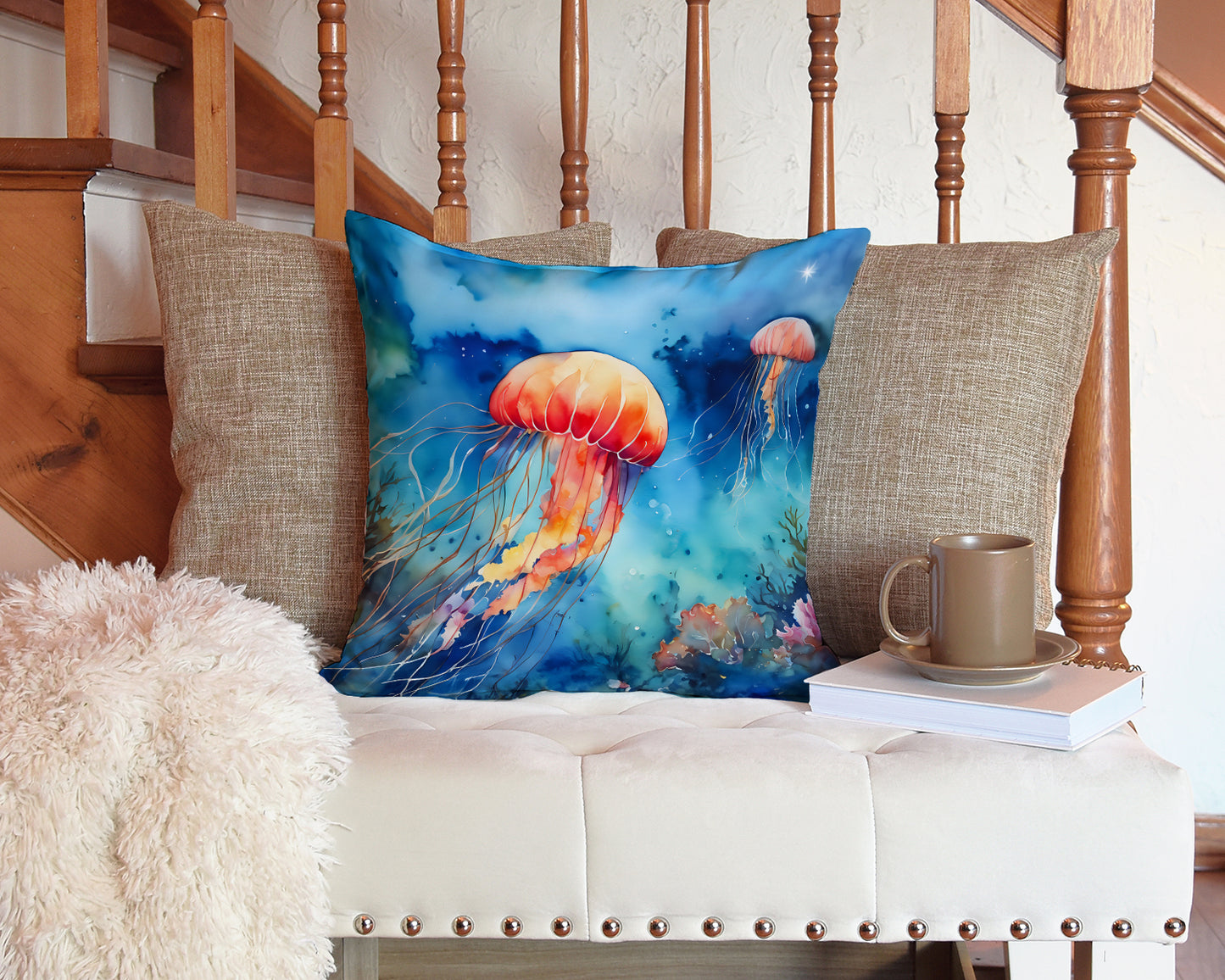 Jellyfish Throw Pillow