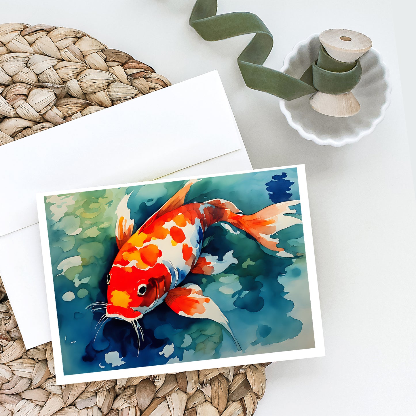 Koi Fish Greeting Cards Pack of 8