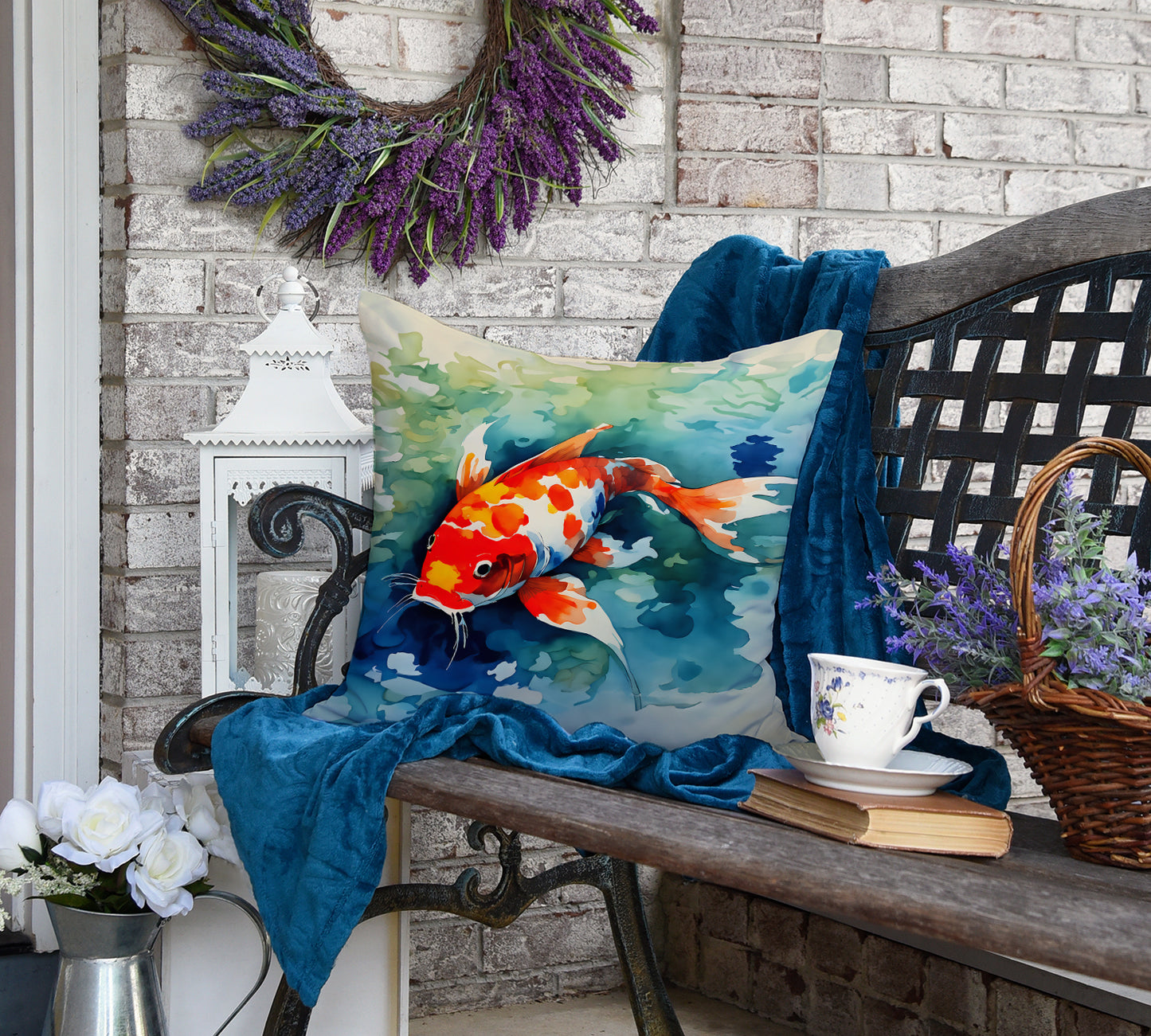 Koi Fish Throw Pillow