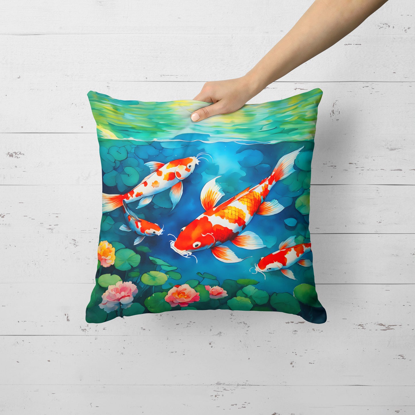 Koi Fish Throw Pillow