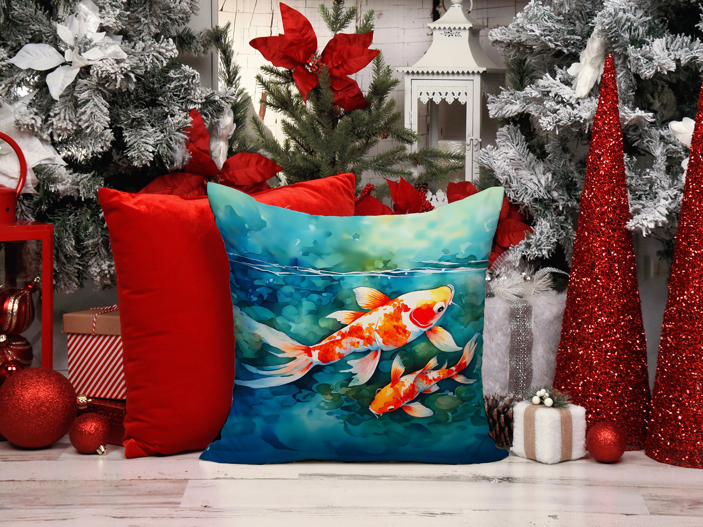 Koi Fish Throw Pillow