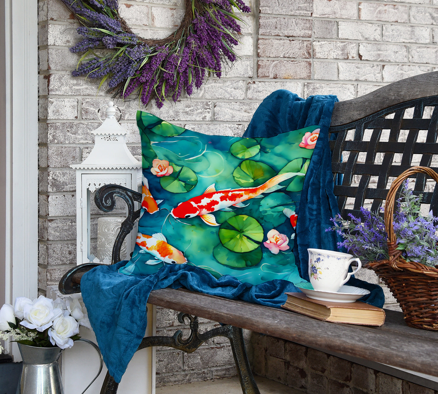 Koi Fish Throw Pillow