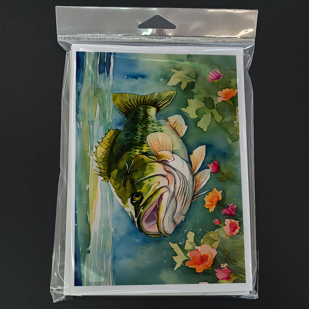 Largemouth Bass Greeting Cards Pack of 8