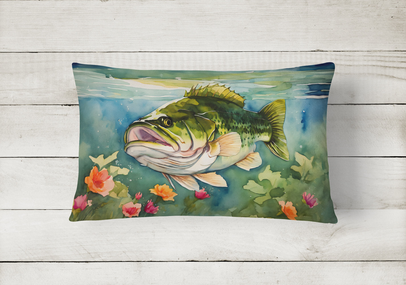 Largemouth Bass Throw Pillow