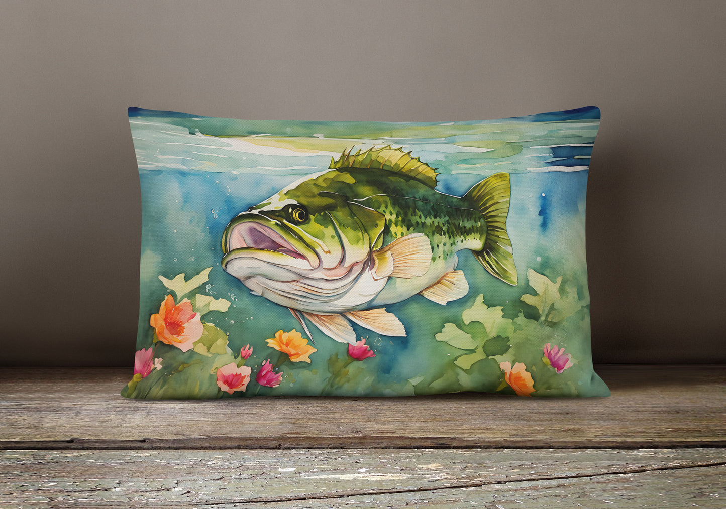 Largemouth Bass Throw Pillow